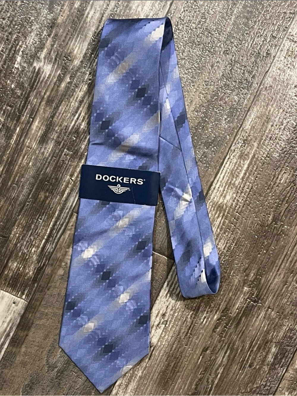 Men's Multi Colored Dockers Striped Tie. 100% Silk. Casual Lifestyle.